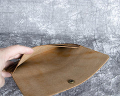 Long Leather Wallet with Flap Mens Wallet with Flap Brown Leather Flap Wallet - iwalletsmen