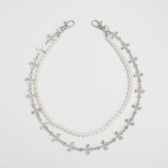Pearl Wallet Chain for Women Double Wallet Chain Cross Wallet Chain - iChainWallets