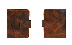 Brown Leather Wallet with Buckle for Men Buckle Mens Wallets with Coin Pocket - iwalletsmen