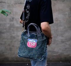 Blue Jean Vertical Tote Bag Denim Tote Handbag Denim Tote Bag Blue Denim Tote Shoulder Bag - Feltify