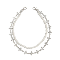 Pearl Wallet Chain for Women Double Wallet Chain Cross Wallet Chain - iChainWallets