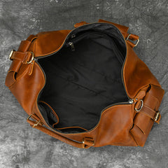 Brown Leather Weekender Bag for Men Vintage Leather Weekend Bag for Men - iwalletsmen