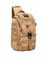 Khaki Tactical Canvas mens large sling backpack