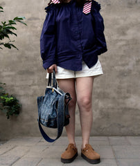 Blue Denim Tote Handbag Denim Tote Bag Blue Denim Tote Shoulder Bag Jean Tote Bag - Feltify