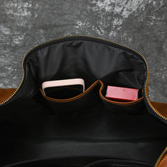 Brown Leather Weekender Bag for Men Vintage Leather Weekend Bag for Men - iwalletsmen