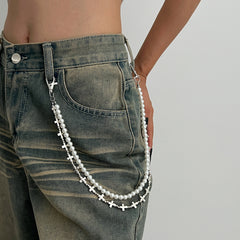 Cross Wallet Chain Pearl Wallet Chain Women Wallet Chain Double Wallet Chain - iChainWallets