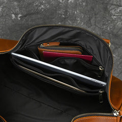 Brown Leather Weekender Bag for Men Vintage Leather Weekend Bag for Men - iwalletsmen