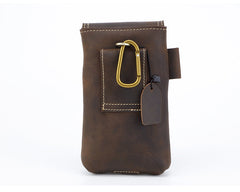 Brown Leather Belt Phone Pouch Mens Belt Pouch Leather Phone Belt Pouch - iwalletsmen