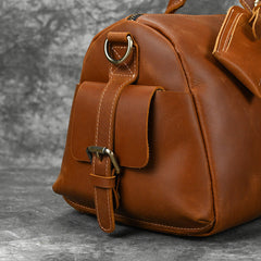 Brown Leather Weekender Bag for Men Vintage Leather Weekend Bag for Men - iwalletsmen
