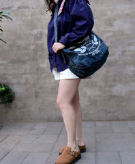 Blue Denim Tote Handbag Denim Tote Bag Blue Denim Tote Shoulder Bag Jean Tote Bag - Feltify