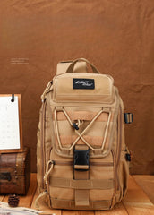 Khaki Tactical Canvas sling bag for big guys,