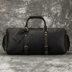 Dark  Brown Leather Weekender Bag for Men Vintage Leather Weekend Bag for Men - iwalletsmen