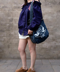 Blue Denim Tote Handbag Denim Tote Bag Blue Denim Tote Shoulder Bag Jean Tote Bag - Feltify