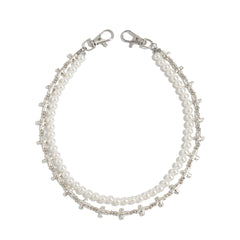 Cross Wallet Chain Pearl Wallet Chain Women Wallet Chain Double Wallet Chain - iChainWallets