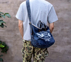 Blue Denim Tote Handbag Denim Tote Bag Blue Denim Tote Shoulder Bag Jean Tote Bag - Feltify