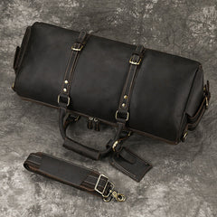 Dark  Brown Leather Weekend Bag for Men - iwalletsmen