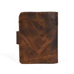 Brown Leather Wallet with Buckle for Men Buckle Mens Wallets with Coin Pocket - iwalletsmen