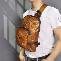Large Leather Sling Bag for Big Guys - Interior Layout
