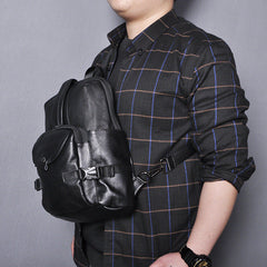 Large Leather Sling Bag for Big Guys - Lifestyle