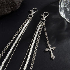 Pearl Wallet Chain for Women Triple Wallet Chain Womens Ball Wallet Chain