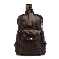 Leather Large Sling Backpack - Full View