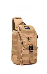 Khaki Tactical Canvas mens large sling bag,