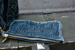 Blue Denim Tote Handbag Washed Denim Tote Bag Stone Washed Denim Tote Shoulder Bag - Feltify
