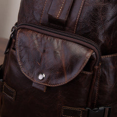 Leather Large Sling Backpack - Buckle Detail