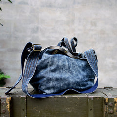 Blue Denim Tote Handbag Denim Tote Bag Blue Denim Tote Shoulder Bag Jean Tote Bag - Feltify