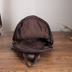 Leather Large Sling Backpack - Main Compartment