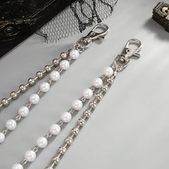 Pearl Wallet Chain for Women Womens Ball Wallet Chain Double Wallet Chain - iChainWallets