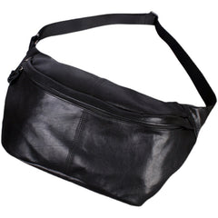 Black Leather Mens Large Sling Bag 