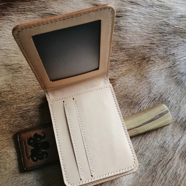 Floral ID Holder Wallet Mens Wallet with ID Window?Flower Tooled Leather Wallet Card Wallet with ID Window 