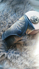 Crow Tooled Leather Key Wallet Key Holders with Card Holder Crow Leather Key Wallets - iwalletsmen