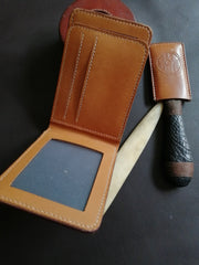 Tooled Leather Wallet Card Wallet with ID Window Floral Leather Wallet ID Holder Wallet Mens Wallet with ID Window Floral Wallet - iwalletsmen