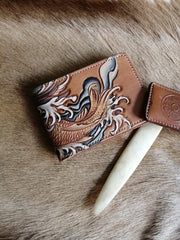 Mens Wallet with ID Window Carp Wallet Tooled Leather Wallet Card Wallet with ID Window?