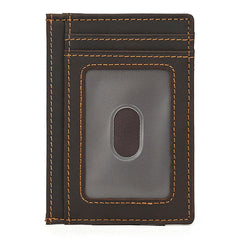 Brown Leather Magnetic Money Clip Wallet Card Holder wallet with Money Clip - iwalletsmen