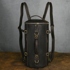 Dark Brown Leather Convertible Backpack 