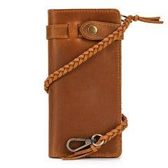 Brown Leather Biker Wallet 