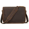 Dark Brown Vintage Leather Messenger Bag 
