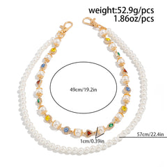 Pearl Wallet Chain Womens Double Wallet Chain Gem Wallet Chain - iChainWallets