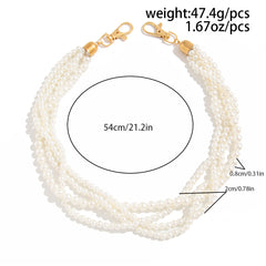 Pearl Wallet Chain Quadruple Beaded Wallet Chain 