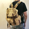 Black Mens Canvas Travel Backpack Canvas EDC Backpack Hiking Backpacks for Men