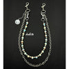 Light Blue Shoushan Stone Beaded Wallet Chain Ball Wallet Chain Double Wallet Chain - iChainWallets
