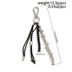 Short Wallet Chain Beaded Wallet Chain Black Ball Wallet Chain - iChainWallets