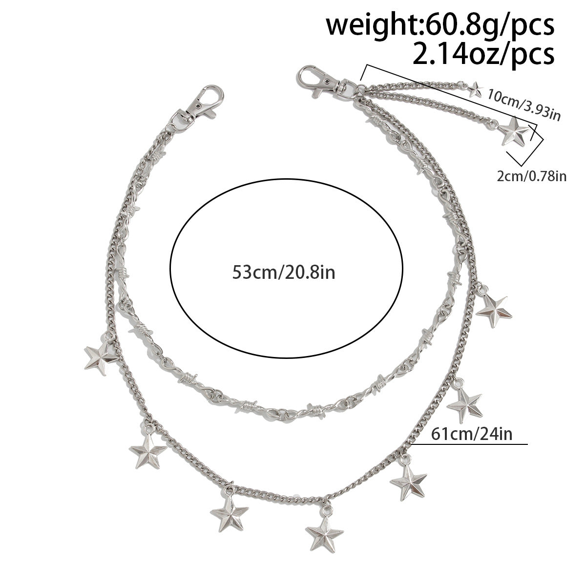 Double Wallet Chain Star Wallet Chain for Women - iChainWallets