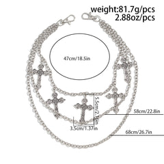 Triple Wallet Chain With Cross Cross Wallet Chain Mens Biker Wallet Chain - iChainWallets