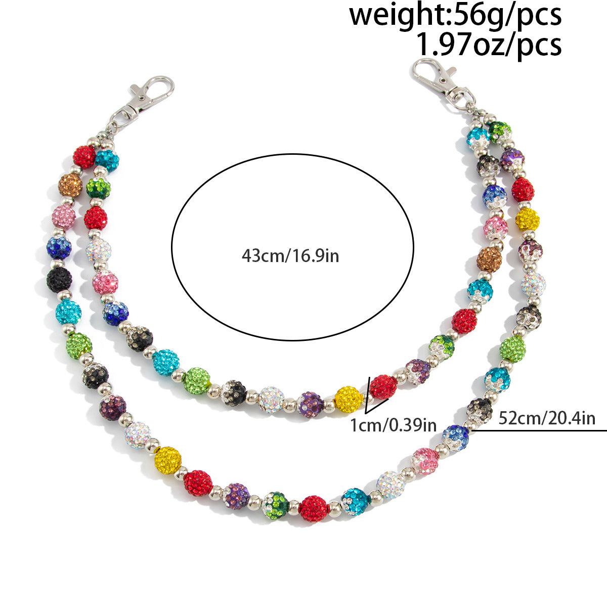 Colorful Diamond Ball Wallet Chain - iChainWallets