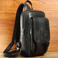 Sling Bag for Big Man - Leather Large Sling Backpack - Large Leather Sling Bag for Big Guys