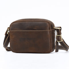 Brown Mens Small Leather Crossbody Bag 
